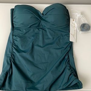 Anne Cole Twist Front Ruched Tankini Top XS